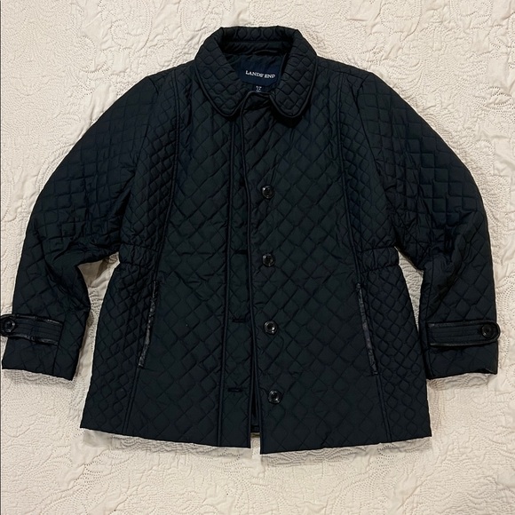 Lands' End Jackets & Blazers - Lands' End Black Quilted Button-Up Jacket